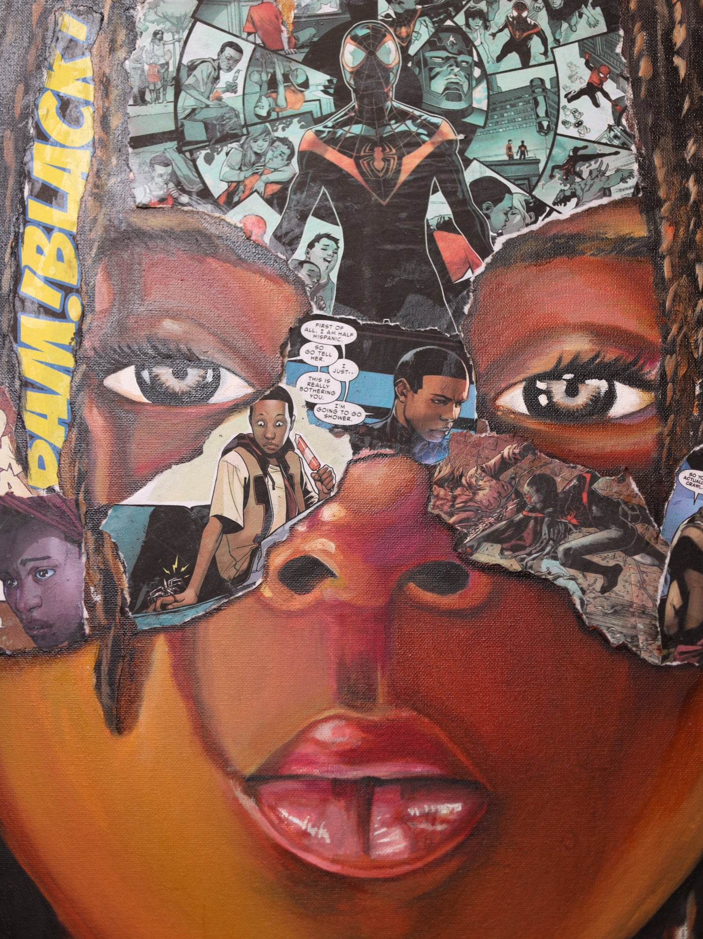 ORIGINAL Black Spider Boy Canvas painting