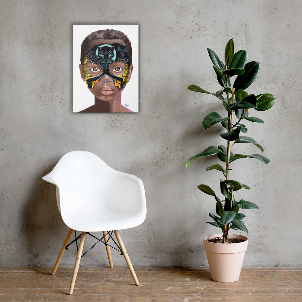 Black Panther Boy Canvas Print