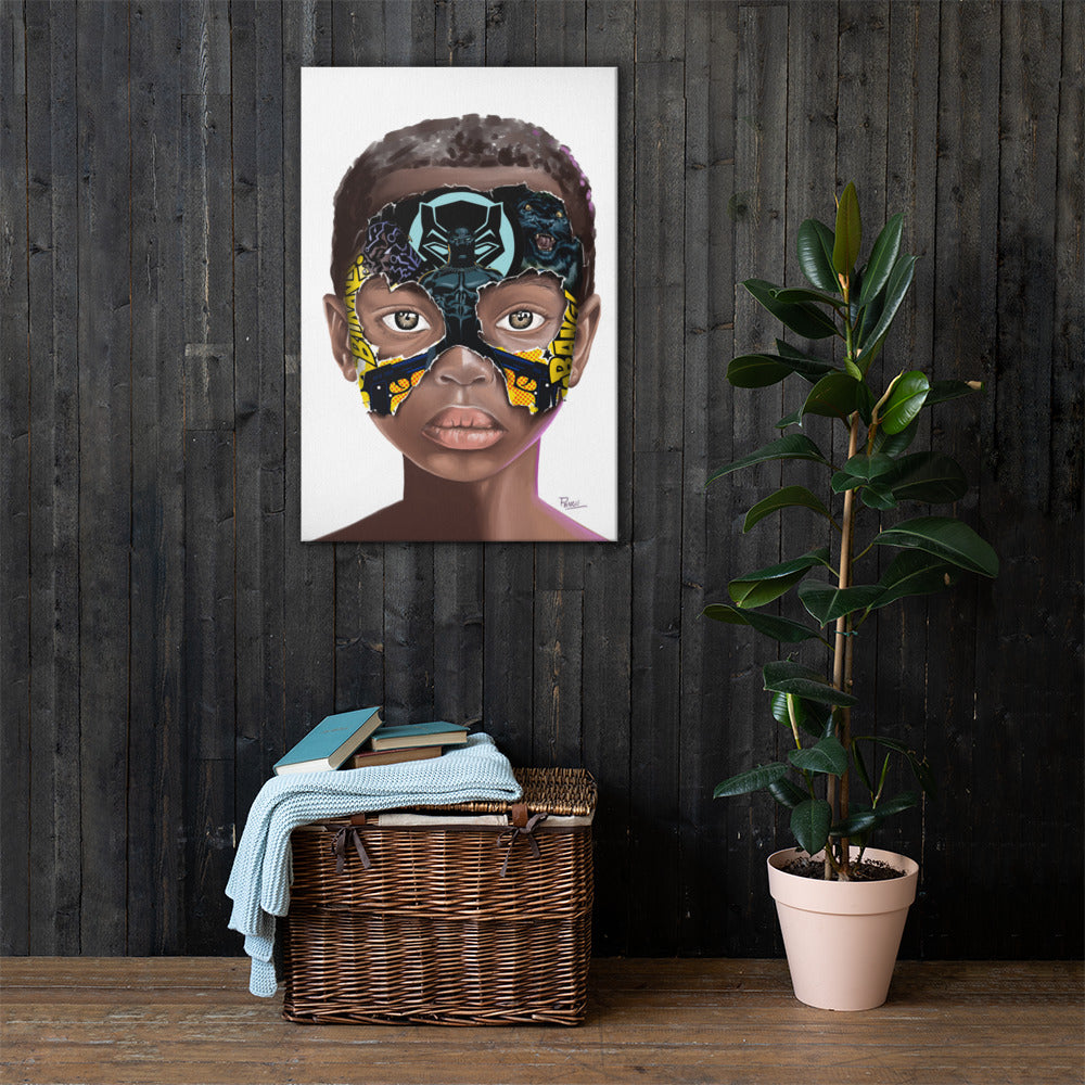 Black Panther Boy Canvas Print