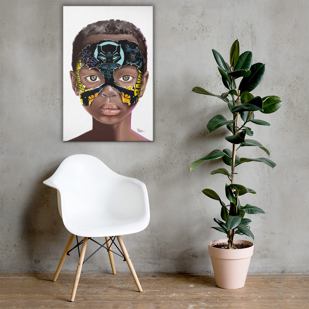Black Panther Boy Canvas Print