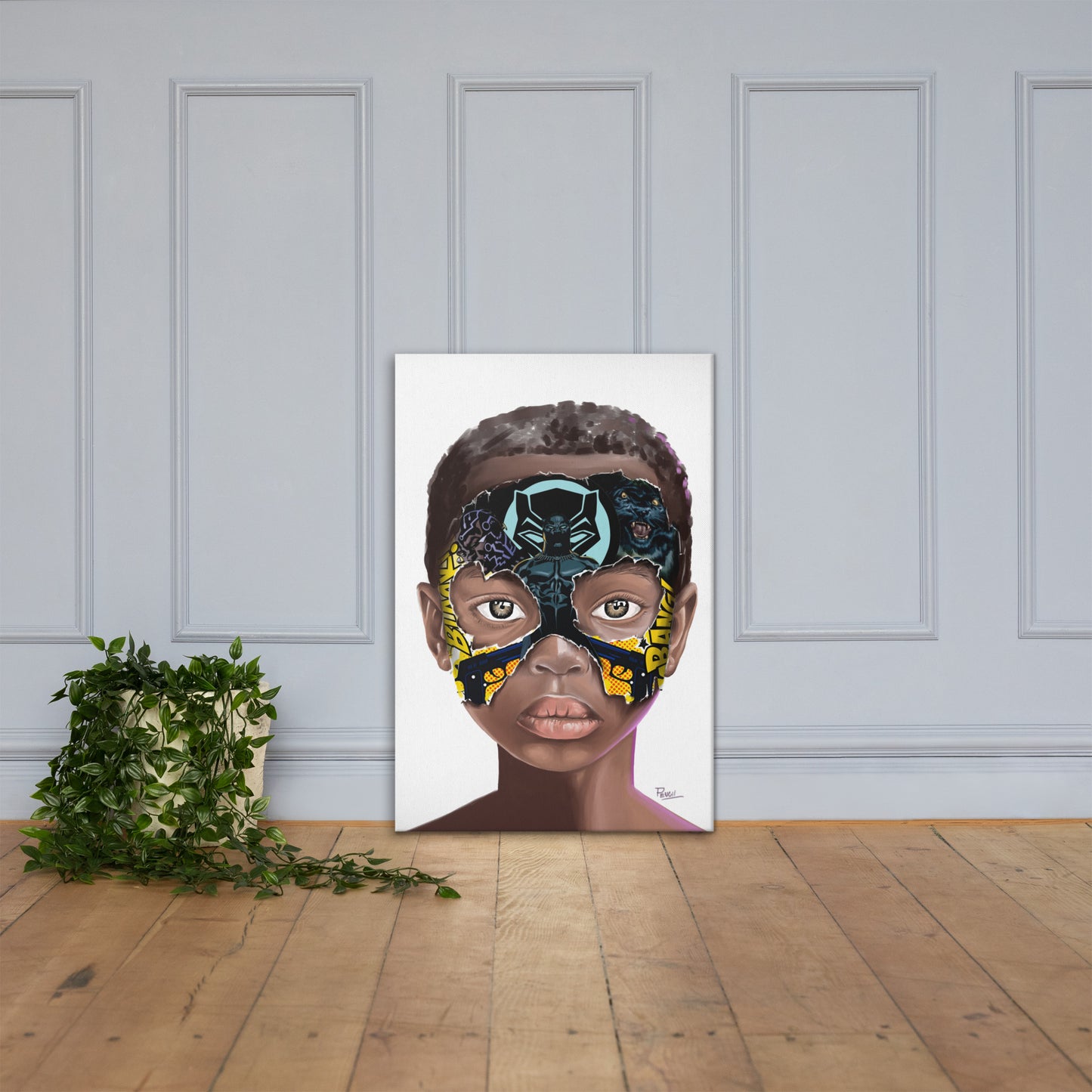 Black Panther Boy Canvas Print