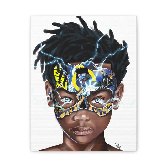 Black Lightning Boy Matte Canvas, Stretched, 1.25"