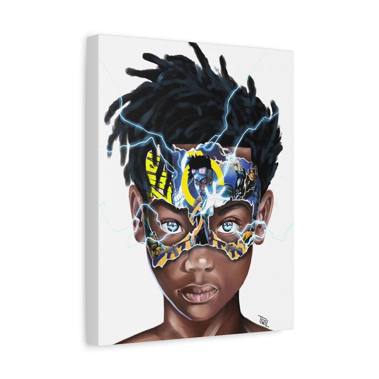 Black Lightning Boy Matte Canvas, Stretched, 1.25"